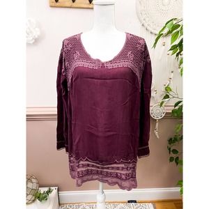 Johnny Was Rose Eyelet Lace Tunic Size Small NWT